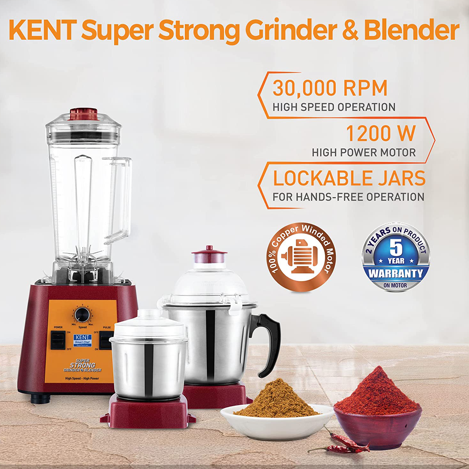 Kent super power grinder store and blender 1200 watt